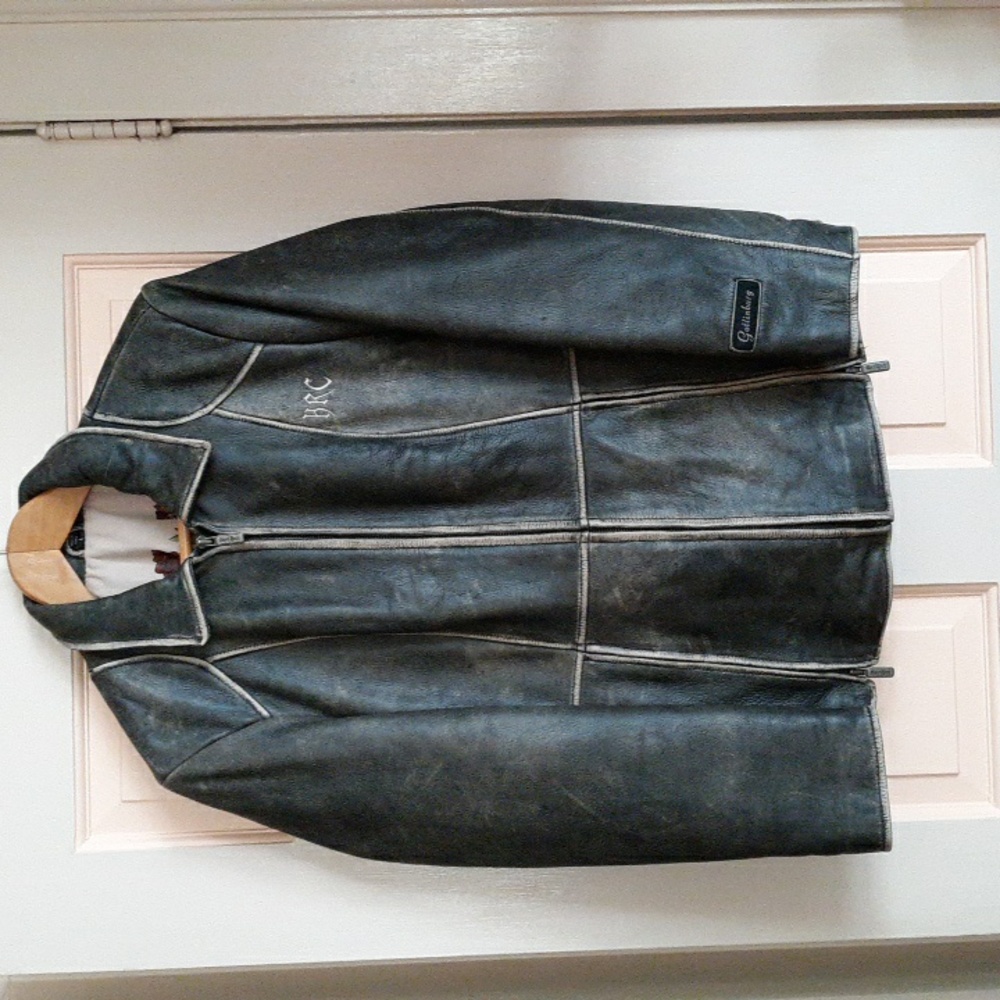 Hard Rock Cafe Distressed Gray Leather Jacket